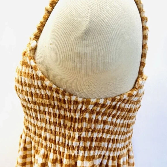 NWT SO Juniors Pullover Terry Cloth Smocked Peplum Plaid Shirred Tank Size Large - Picture 5 of 12